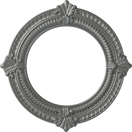 Ekena Millwork Benson Ceiling Medallion (Fits Canopies up to 8"), Hand-Painted Silver, 13 1/8"OD x 8"ID x 5/8"P CM13BNSLS